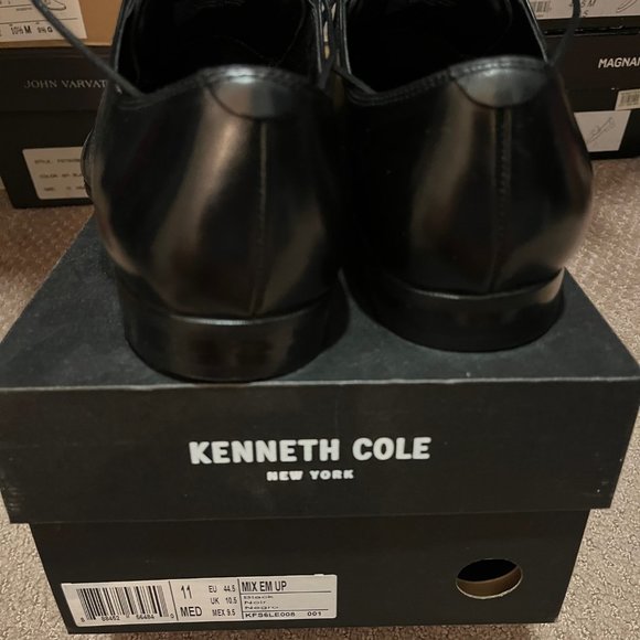 Kenneth Cole Black Lace-Up Leather Shoes